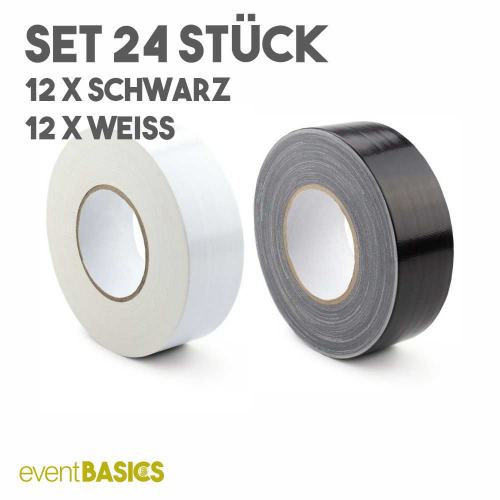 Gewebeklebeband - Set schwarz/weiss Gaffer Tape 50mm glänzend - eventBASICS